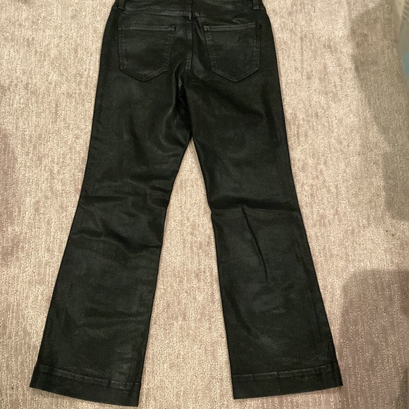 Nine West kick flare high rise cropped coated black jeans, Sz 4 - Picture 4 of 4